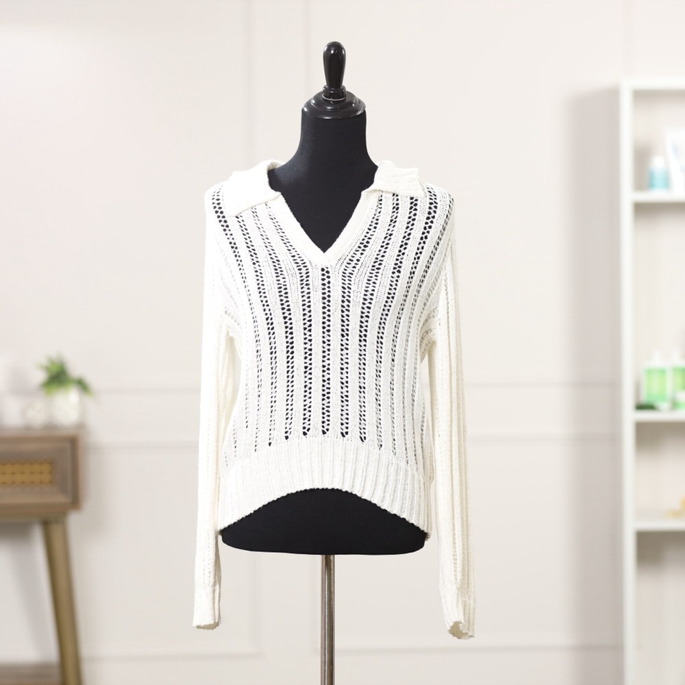 Cyrus Cream V-Neck Sweater